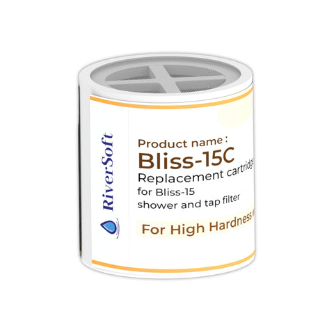 BLISS-15C Shower Filter Replacement Cartridge with 15 Stage Filter for Hard Water