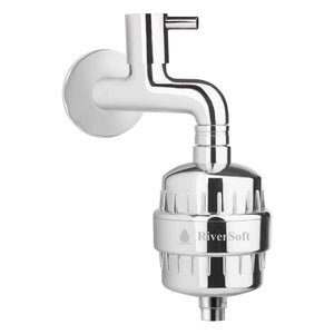 RiverSoft SF-15 PRO Shower and Tap Filter for Hard Water | 15-Stage Filtration Protects Hair and Skin | Water Softener for tap