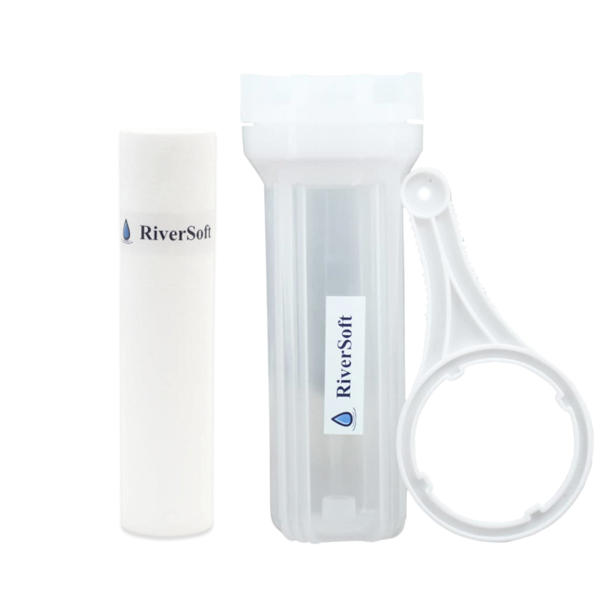 PreRO-10-STR RO prefilter semi-transparent housing assembly with spun cartridge | Compatible with KENT RO Water Purifier (3/8 inch / 10 mm connection, Semi-transparent, PP)