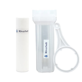 PreRO-10-STR RO prefilter semi-transparent housing assembly with spun cartridge | Compatible with KENT RO Water Purifier (3/8 inch / 10 mm connection, Semi-transparent, PP)