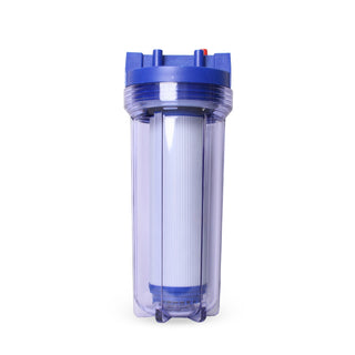 RiverSoft PreRO-TR-GAC Pre-Filter with GAC Cartridge | Chlorine, Odor & Taste Reduction | Transparent Housing | 3/4" Inlet/Outlet | Compatible with RO Systems