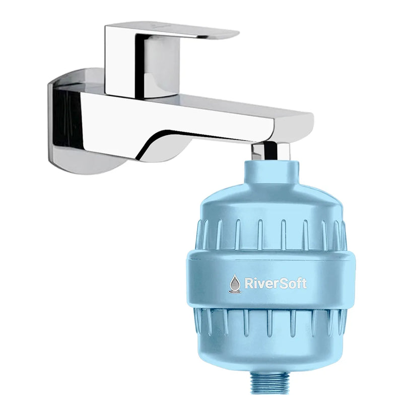 RiverSoft SF-MW-10 Shower & Tap Filter for Municipal Water Supply | 10-Stage Filter for Chlorine, Sediment & Mild Hard Water | Prevent Hair & Skin Damage