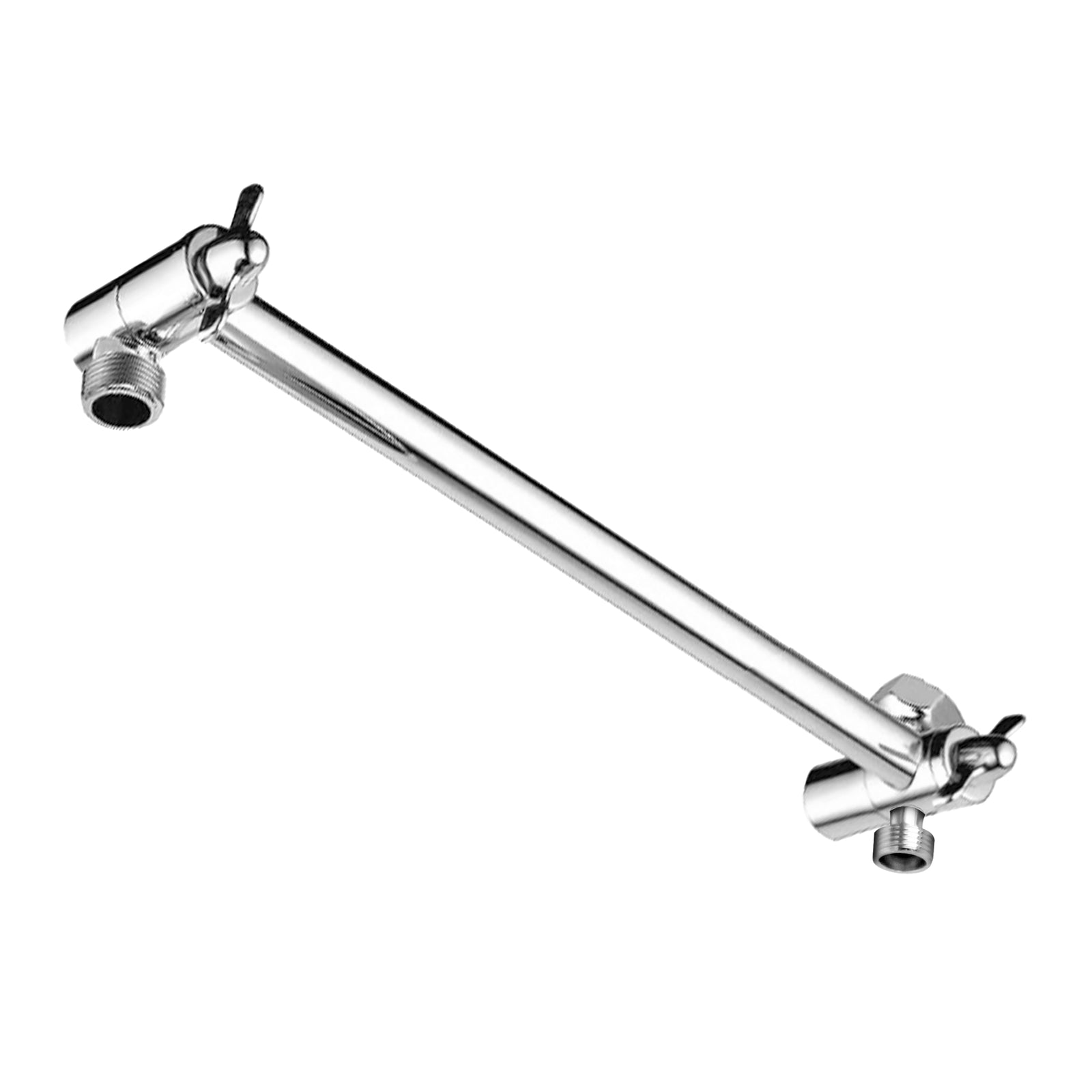 Adjustable Brass Shower Arm Extension with Chrome Finish - Fits All Shower Heads