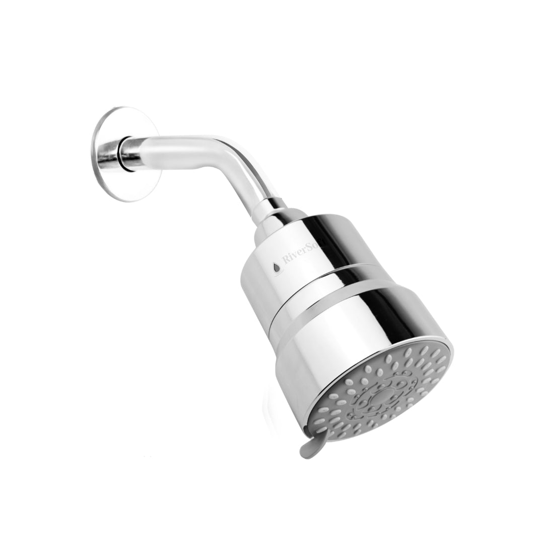 RiverSoft DIVA-03 Shower Filter for Hard Water with 15 Stages | 3 Mode Spray Setting | Water Softener for Bathroom | Shower Head Filter (Chrome, Pack of 1)