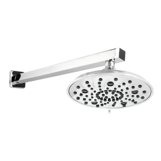 RiverSoft RSC-7 Shower Head 7-Function ABS with Adjustable Brass Ball Joint wide faceplate 199mm dia without arm