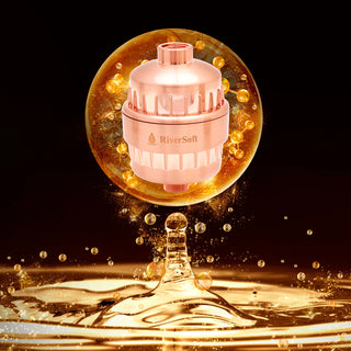 Rose gold tap water filter from 'RiverSoft' 