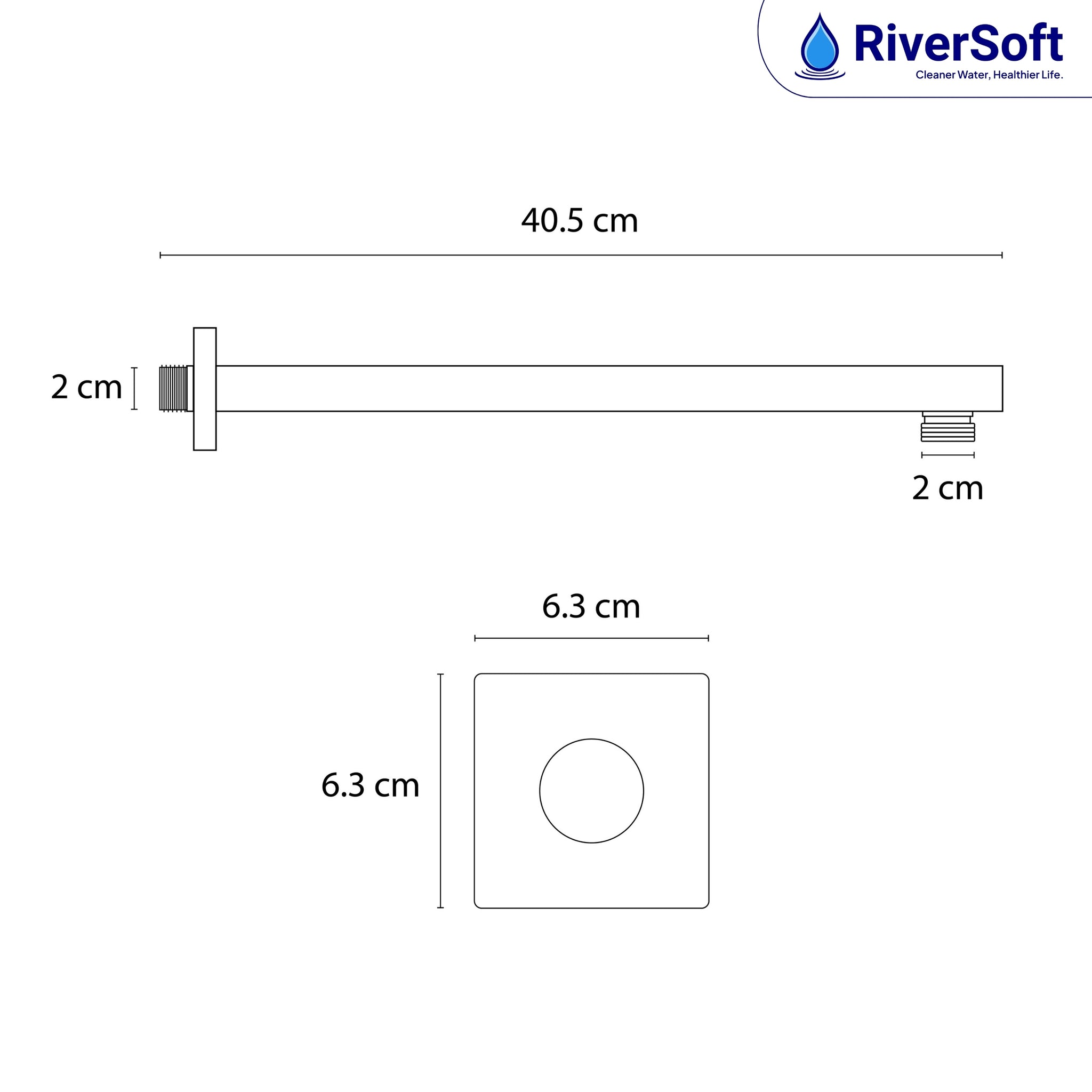 Shower Arm 18 inches long with wall flange | Brass Anti-Corrosion Shower Holder for Overhead Showers