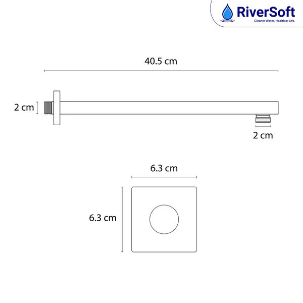 Shower Arm 18 inches long with wall flange | Brass Anti-Corrosion Shower Holder for Overhead Showers