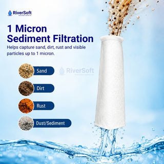 RiverSoft FB-20-1M Filter Bag for Water Tank | 20-inch filter bag | For Filtering Sand, Dirt, Sediment, and Rust from Water | 1-micron tank filter bag