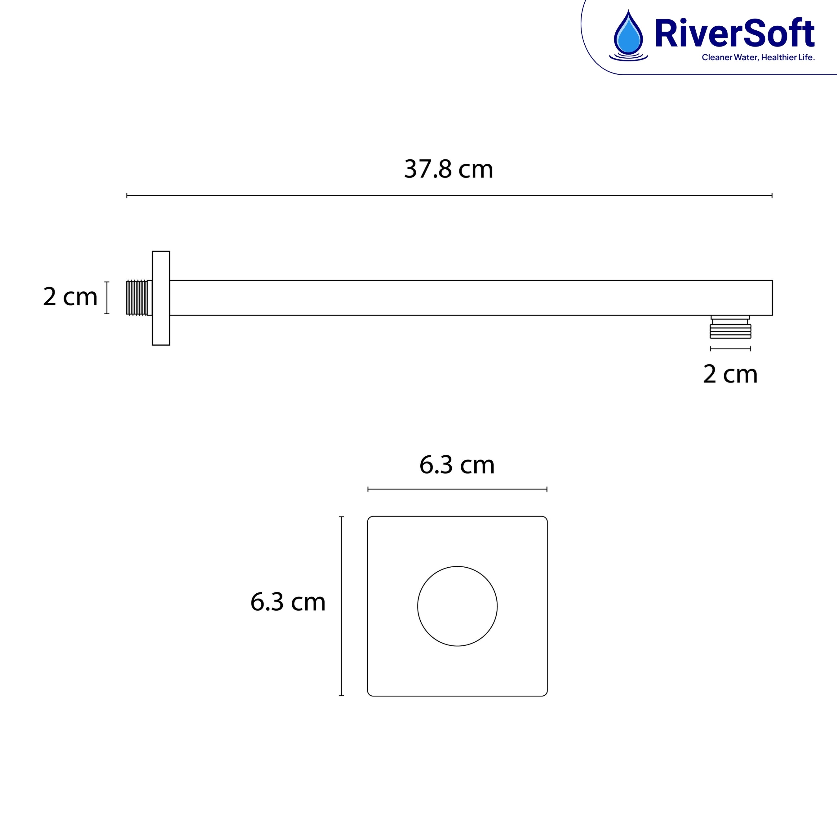 Shower Arm 15 inches long with wall flange | Brass Anti-Corrosion Shower Holder for Overhead Showers