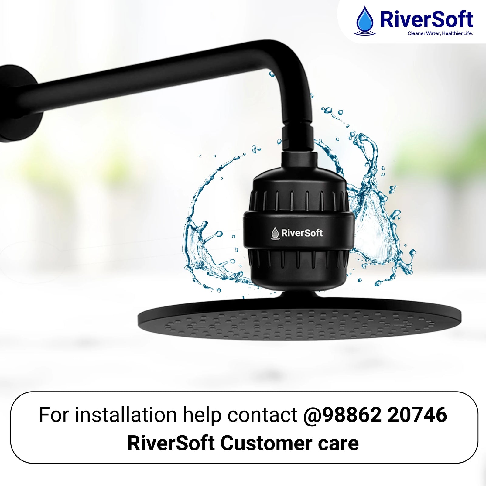 Black RiverSoft shower filter 