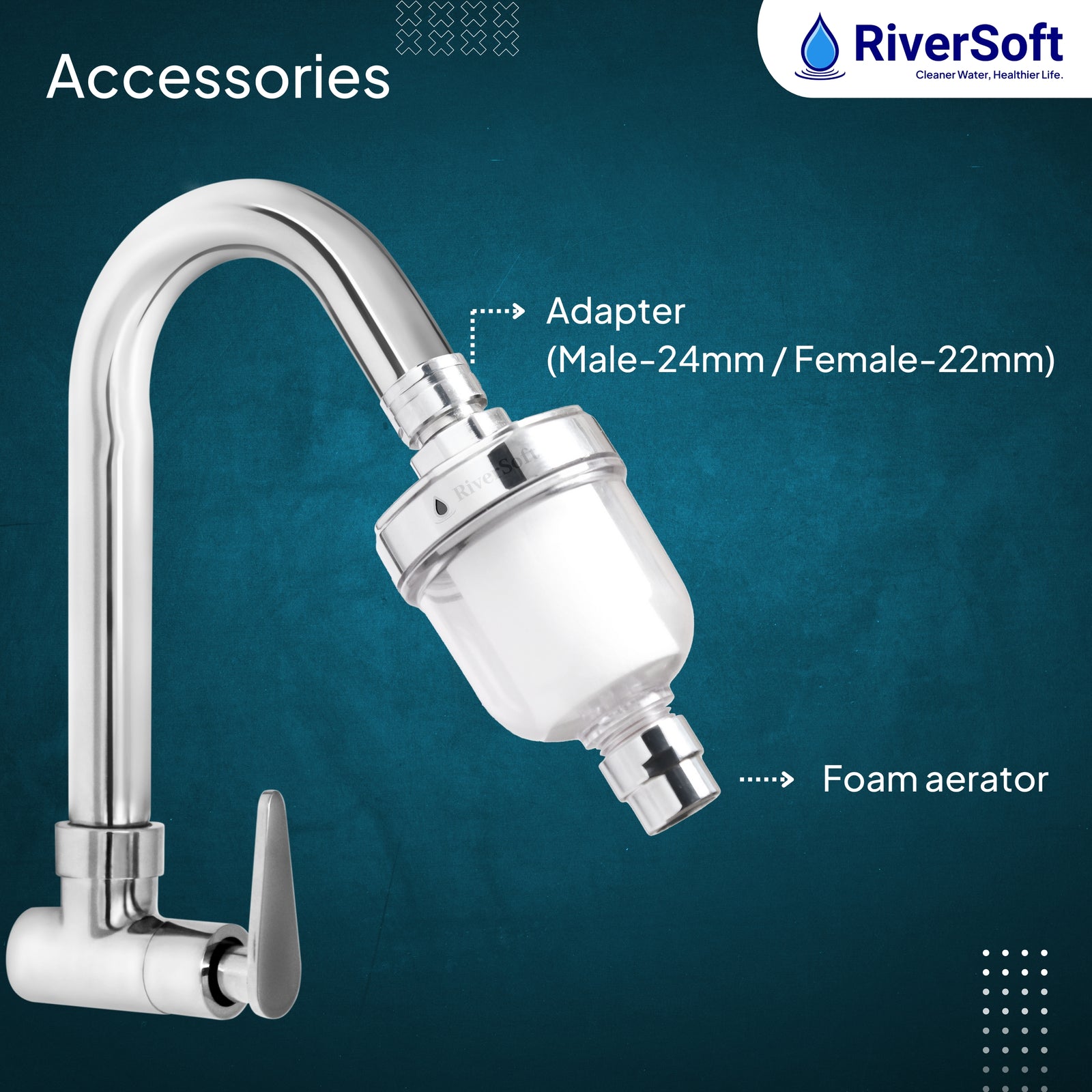 RiverSoft EB-01-C Replacement Cartridge for Kitchen Tap Filter | Removes Mud, Dust & Sediments