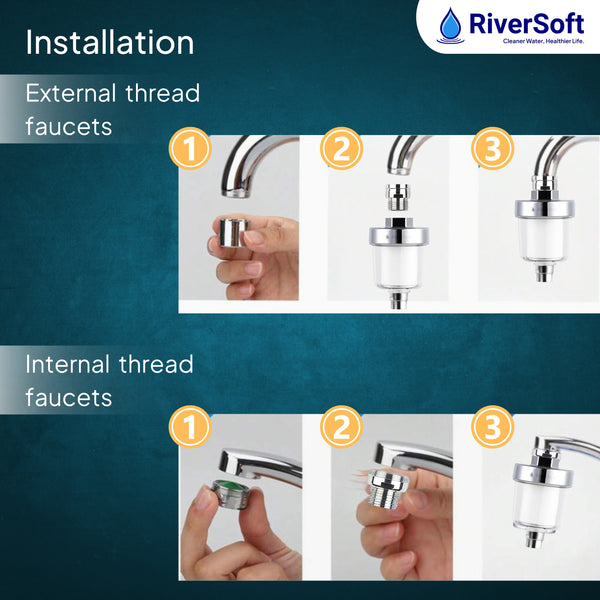 RiverSoft EcoBlu EB-01 Kitchen Tap Filter | Removes Mud, Dust & Sediments, Get clean water in sink | With water saving Foam Flow Aerator