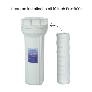 YWC-10 Yarn Wound Threaded Filter Cartridge Suitable for Mainline Sediment Filter housing (Pack of 1, 10 Inch, 5 Micron)