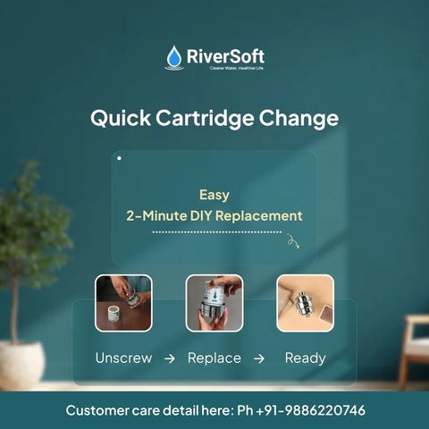 RiverSoft SFC-MW-10 Replacement Cartridge for Shower & Tap Filter for Municipal Water Supply | Reduces Chlorine & Conditions Mild Hard Water| Reduces Hairfall and Prevents Dry Skin