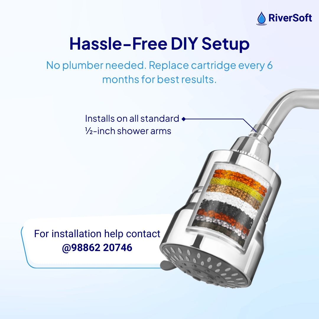 Shower filter for hard water