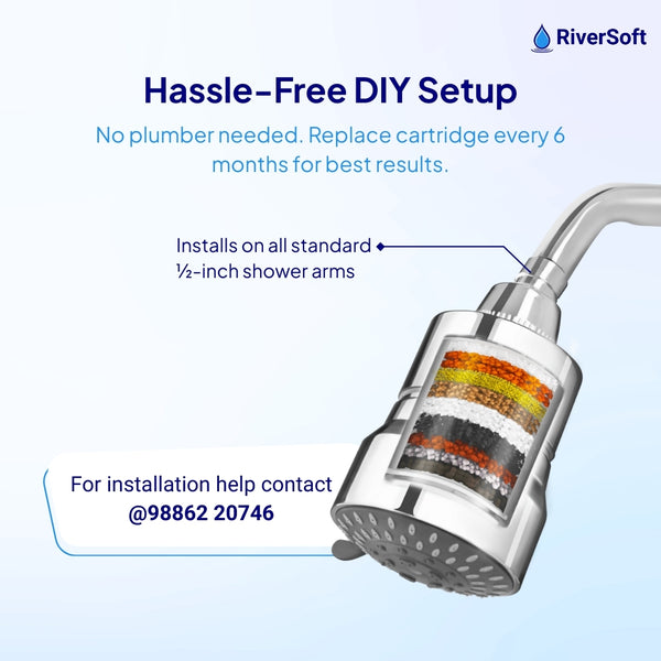 Shower filter for hard water