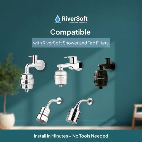 RiverSoft SFC-MW-10 Replacement Cartridge for Shower & Tap Filter for Municipal Water Supply | Reduces Chlorine & Conditions Mild Hard Water| Reduces Hairfall and Prevents Dry Skin