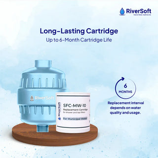 RiverSoft SF-MW-10 Shower & Tap Filter for Municipal Water Supply | 10-Stage Filter for Chlorine, Sediment & Mild Hard Water | Prevent Hair & Skin Damage