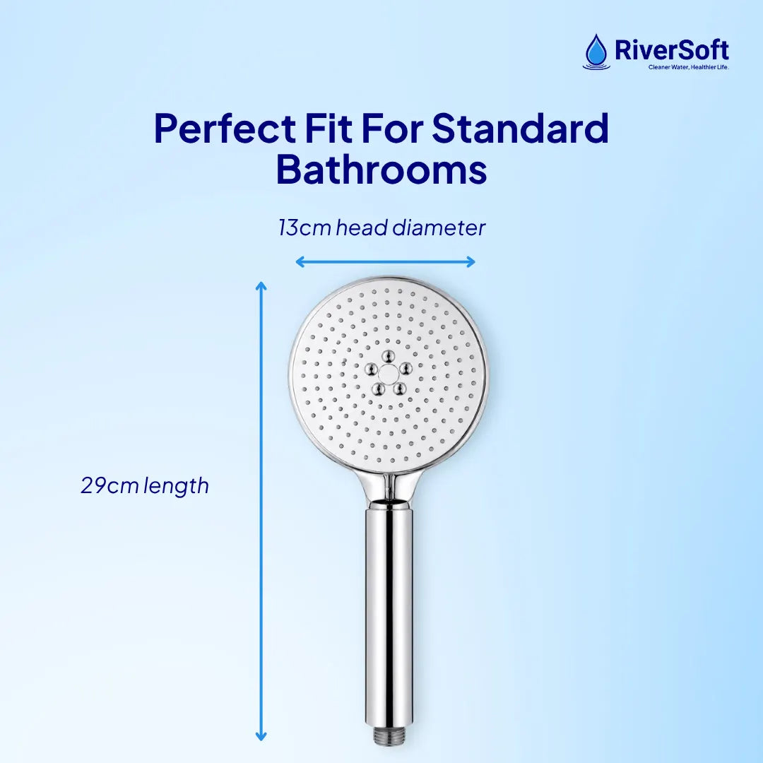 Handheld shower head with measurements 