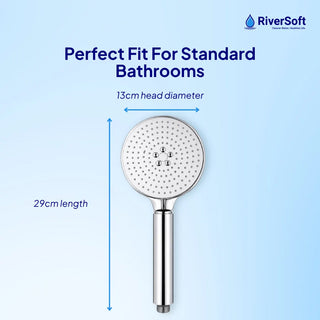 Handheld shower head with measurements 