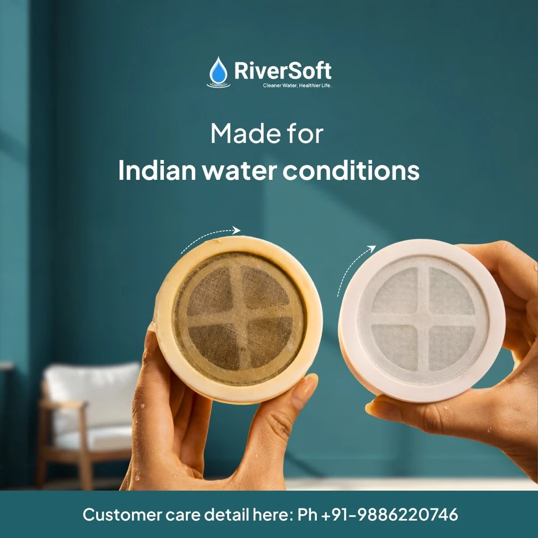RiverSoft Municipal water Shower and tap filter cartridge made for indian water