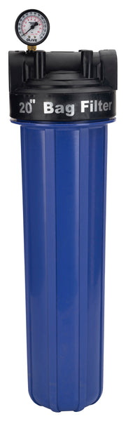 AFB-20 Mainline sediment filter | 20 inch big blue housing with filter bag | 1 micron | 1 inch inlet outlet