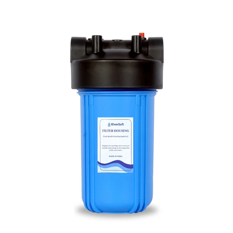 RiverSoft ASP-10-HV5 Sediment Filter Assembly | 5 Micron Spun Cartridge | Water Tank Filter for Home | Mainline Installation for 1 HP/2 HP Motor (10 inch, 1 inch Inlet/Outlet, PP)
