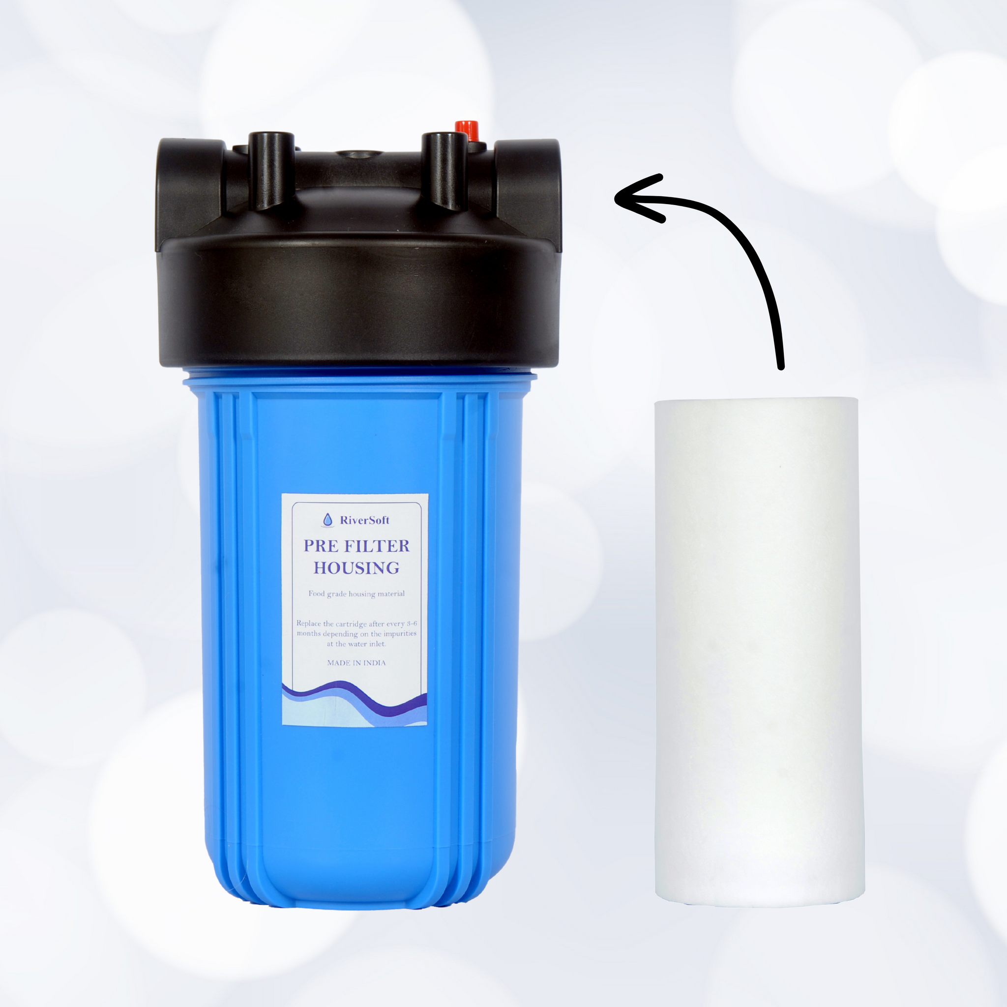 ASP-10 Mainline sediment filter | 10 inch housing with spun cartridge | 5 micron | 1 inch inlet outlet