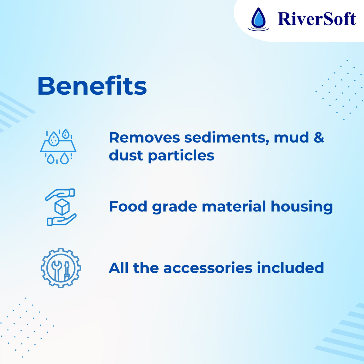 RiverSoft ASP-20-HV5 sediment filter Benefits