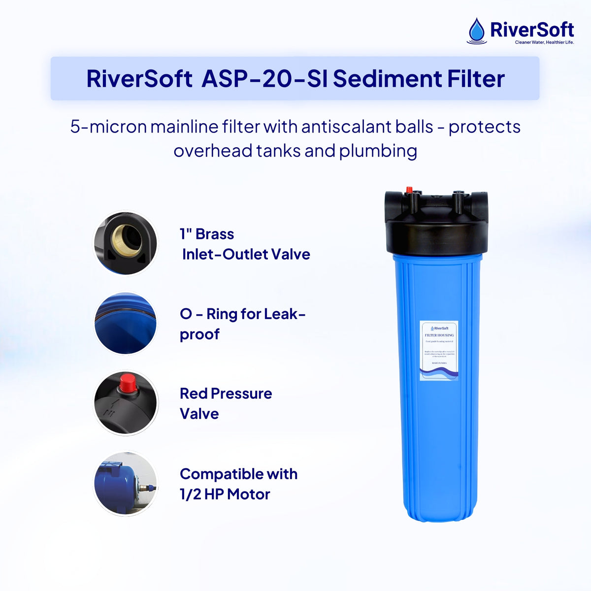 RiverSoft ASP-20HV-SI 5-micron mainline filter