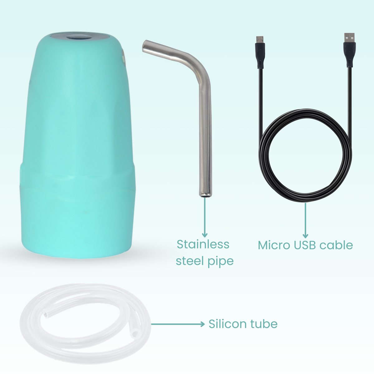 RiverSoft AWD-Pro-GREEN with stainless steel pipe, micro USB cable and silicon tube