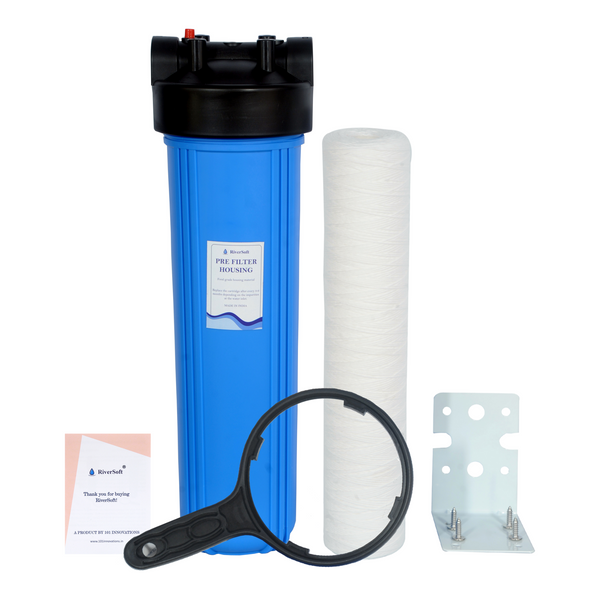 AYWC-20 Mainline sediment filter | 20 inch housing with yarn wound cartridge | 5 micron | 1 inch inlet outlet