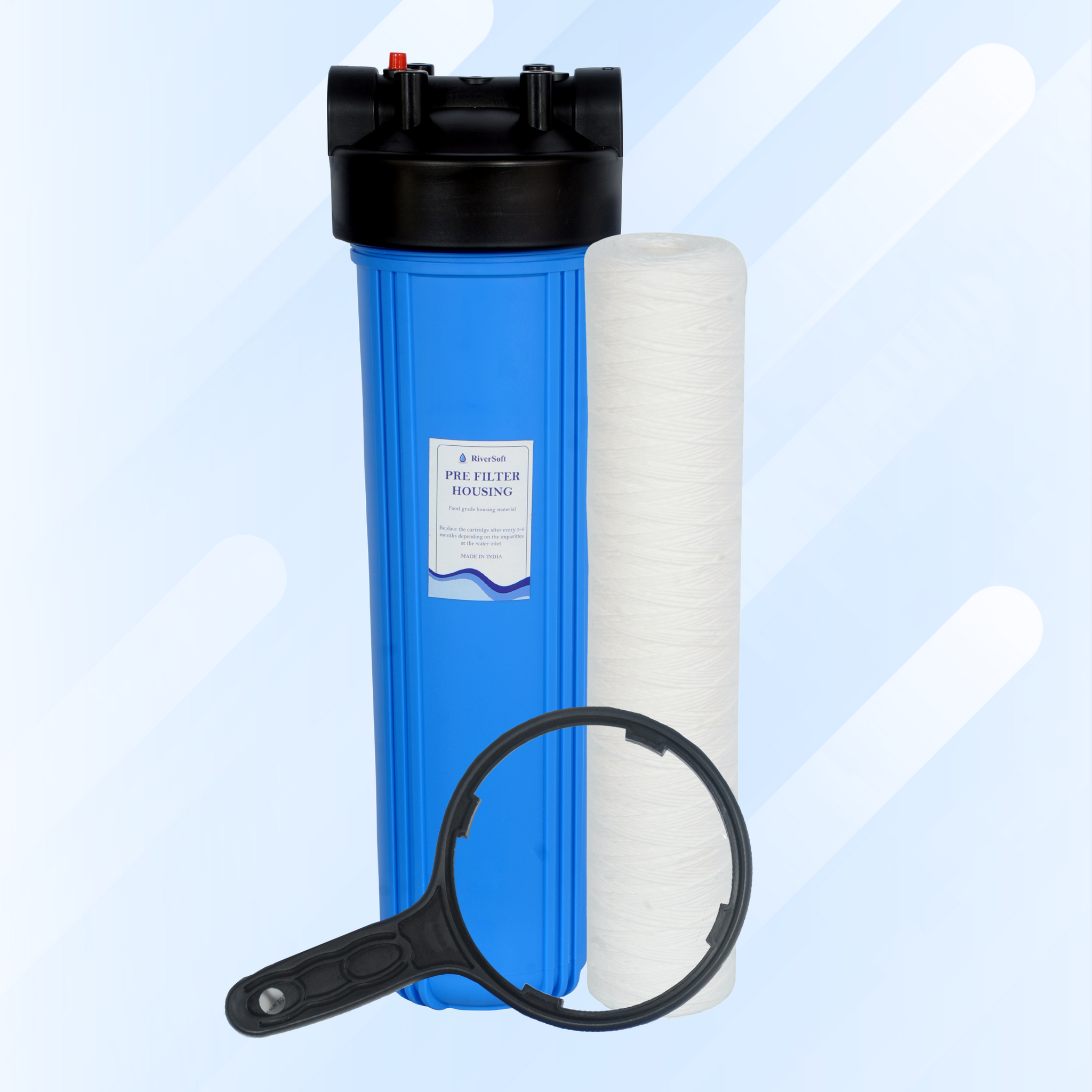 AYWC-20 Mainline sediment filter | 20 inch housing with yarn wound cartridge | 5 micron | 1 inch inlet outlet