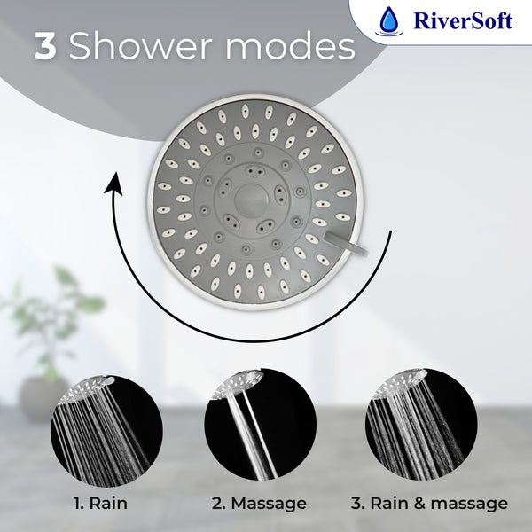 DIVA-03 shower filter for hard water with 15 stages | 3 Mode Spray Setting | Water Softener for Bathroom | Water saving mist mode