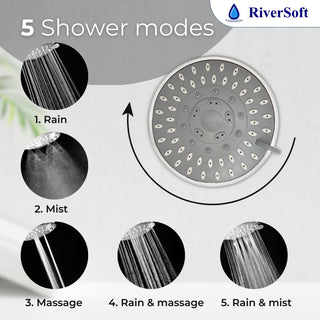 RiverSoft DIVA-05-C shower filter with 5 shower modes