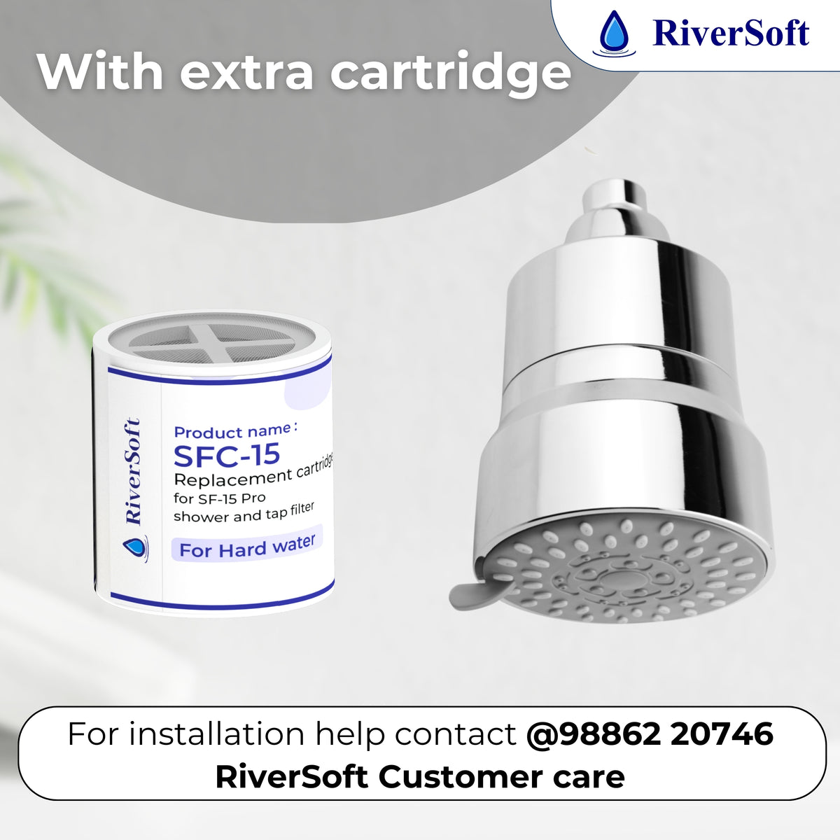 RiverSoft DIVA-05-C shower filter with extra cartridge