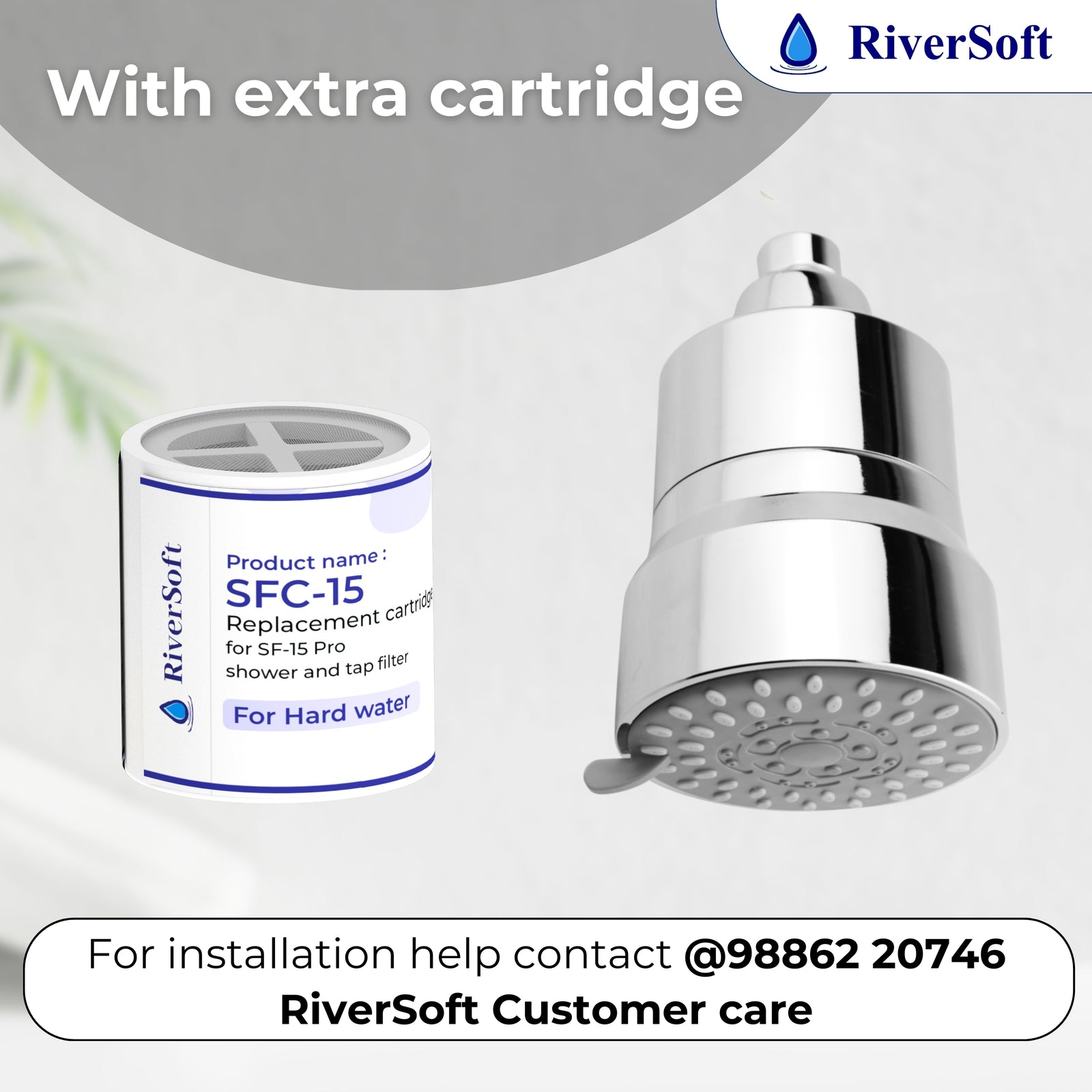 RiverSoft DIVA-05-C shower filter with extra cartridge