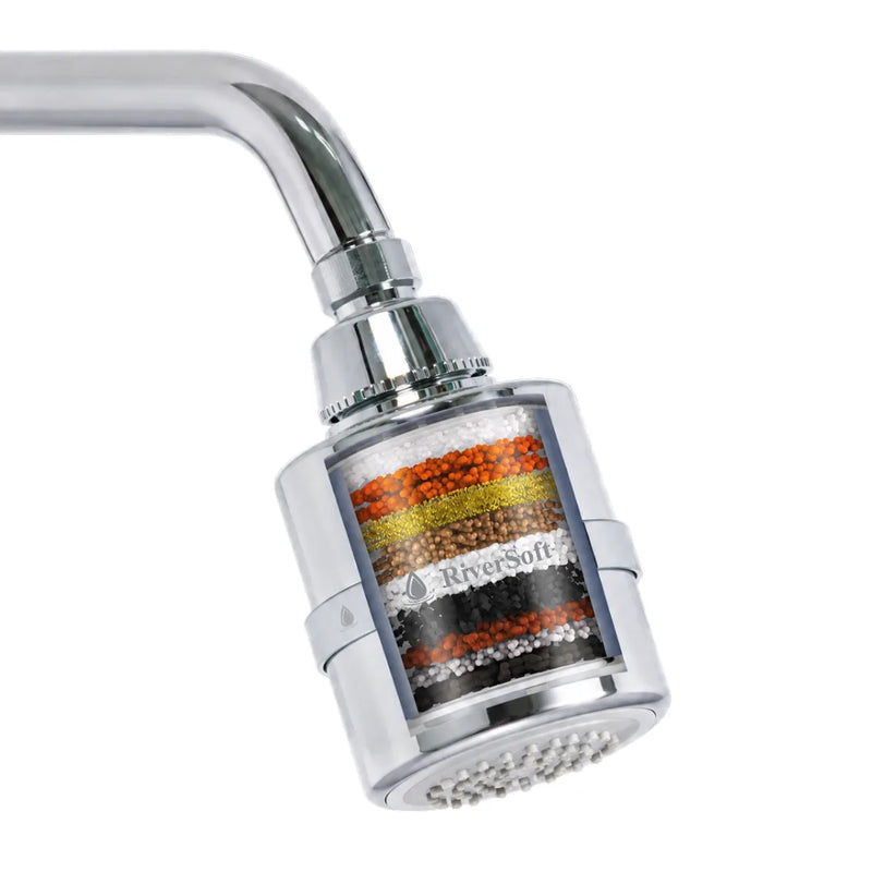 RiverSoft DIVA-01 | Shower Filter for Hard Water (Hair & Skin Protection) (Chrome, Pack of 1)