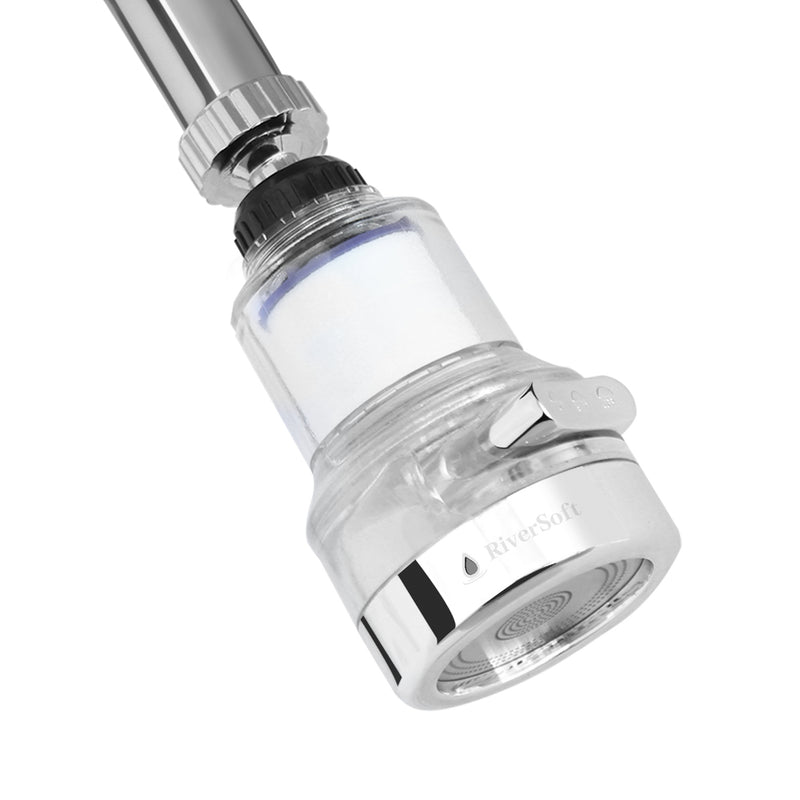 RiverSoft EcoBlu EB-03 360° Rotatable Faucet Filter with 3 flow modes | Removes Sediments | With mineral balls