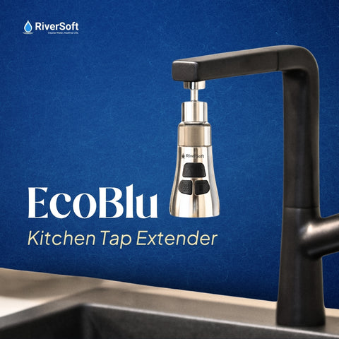RiverSoft EcoBlu EDGE EB-05 720° Rotating Kitchen Tap Filter | 3-Mode Anti-Splash Tap Extender for Kitchen & Home Sink | High-Pressure Water Saver Nozzle with Stainless Steel Filter