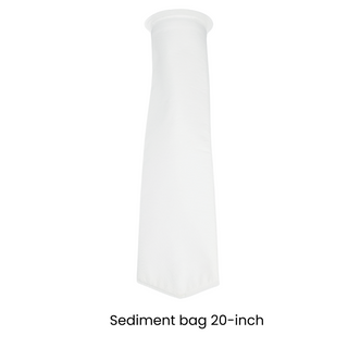 Sediment Filter FB-20-1M, Filter Bag 1 Micron for filtering sand, dirt, rust from water (20 inch, PP, White, Pack of 1)