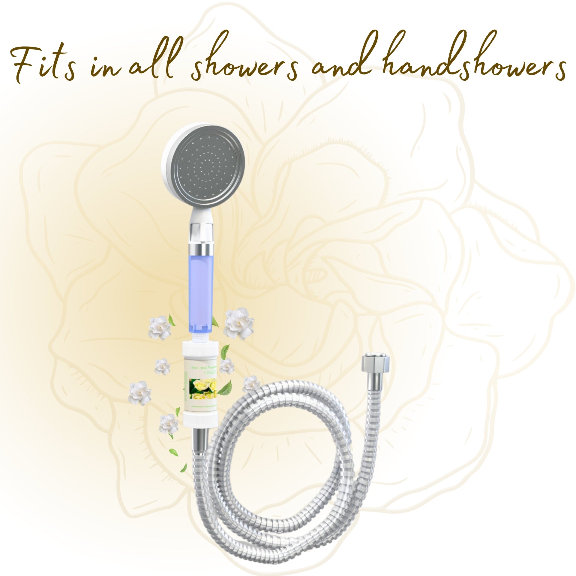 Fragrance filter for shower and tap | Removes bad odor, chlorine and sediments (Gardenia Fragrance)