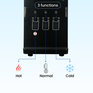Hot, Cold and Normal Water Dispenser|Suitable for Home & Home (Hot-1 Litre, Cold- 650 ml, Midnight Black)
