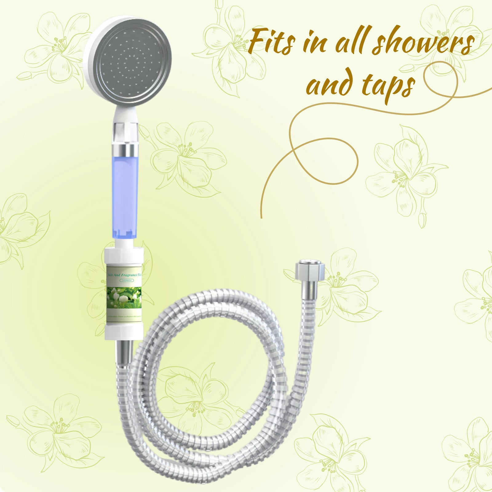 Fragrance filter for shower and tap | Removes bad odor, chlorine and sediments (Jasmine fragrance)