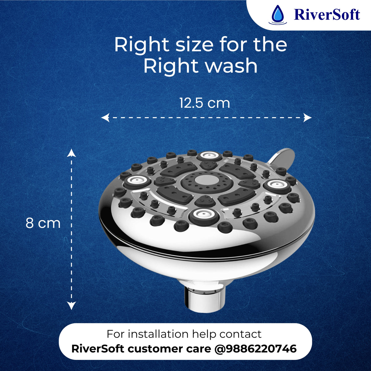 RiverSoft MS02SF15 mist shower filter dimensions