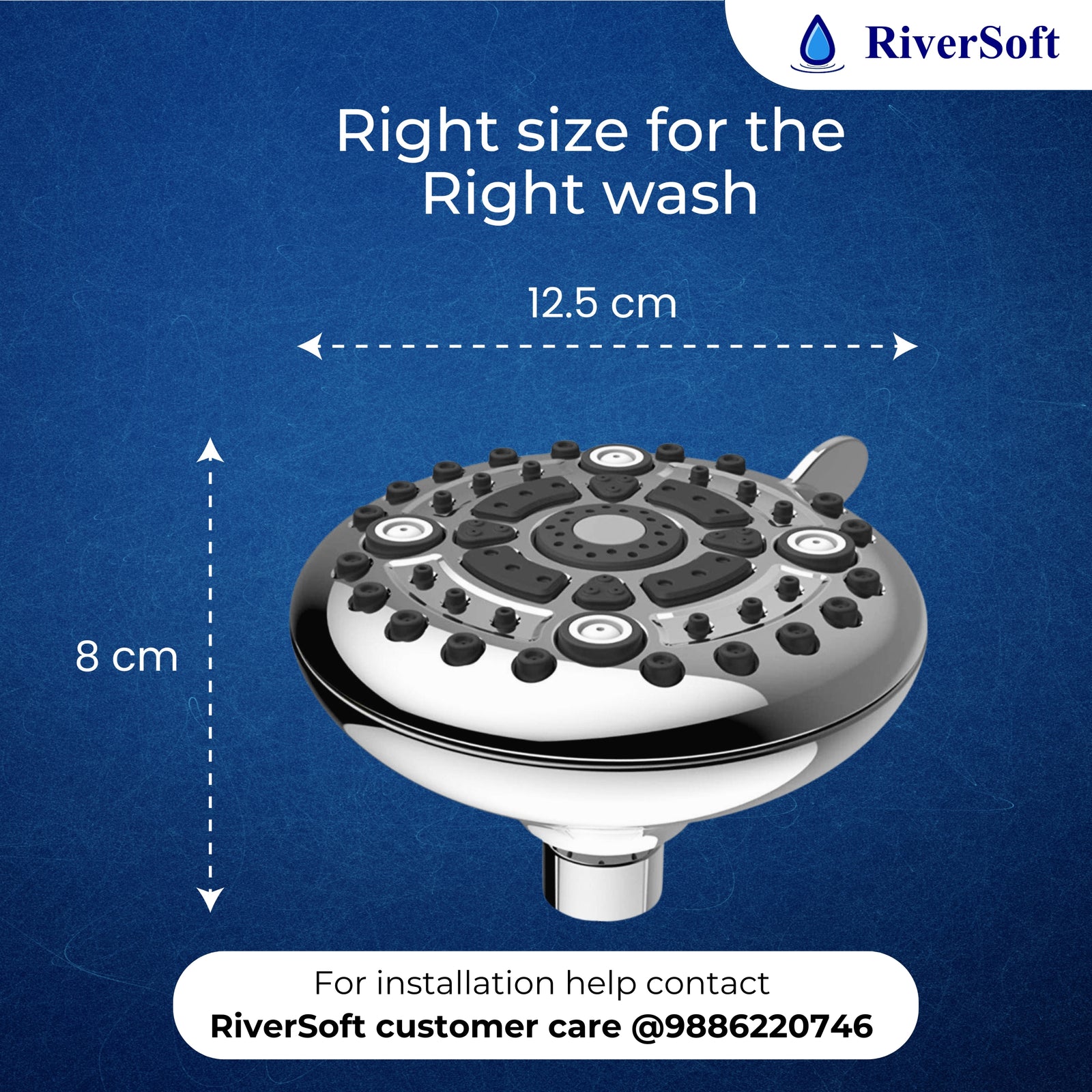 RiverSoft MS02SF15 mist shower filter dimensions