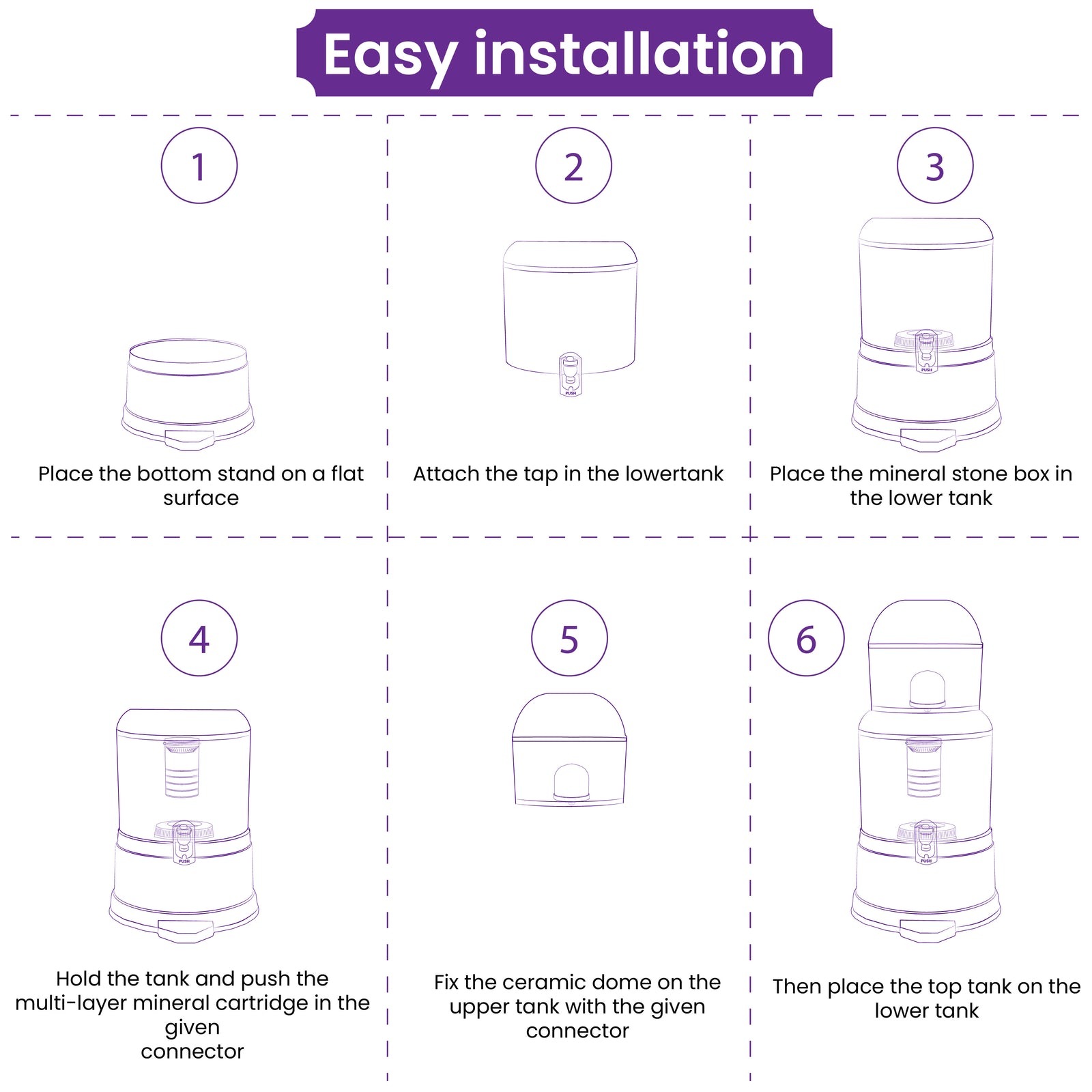 RiverSoft PS-MWP-20 Purestream Mineral Candle Filter Water Filter Easy installation