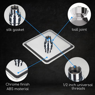 RS-RS66 Rain shower 6 inch x 6 inch without arm (SS-304 Grade, Chrome)