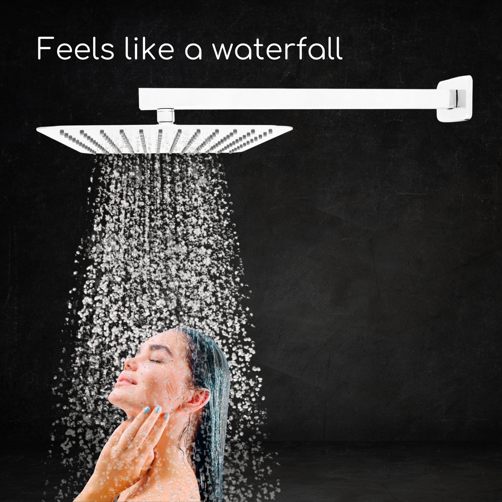RS-RS88 Rain shower 8 inch x 8 inch without arm (SS-304 Grade, Chrome)